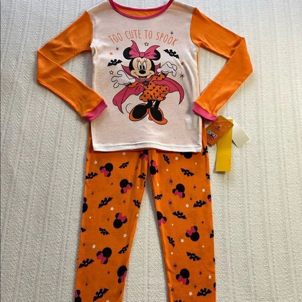 Disney Girl’s Size 10 “Too Cute To Spook” Minnie Mouse Halloween Pajama Set